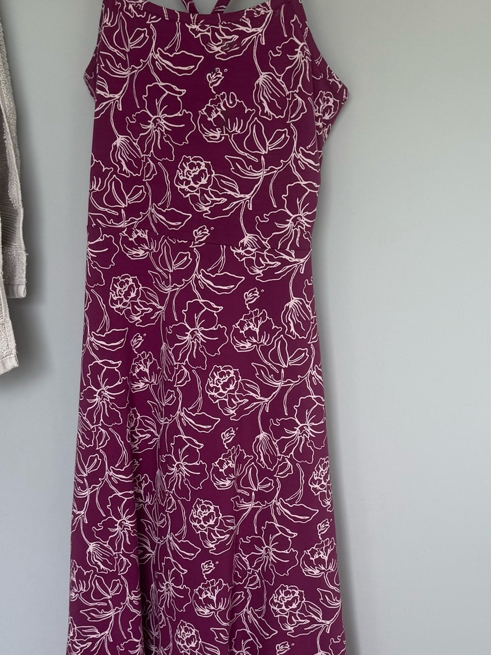 Sleeveless Floral A-Line Dress in Plum